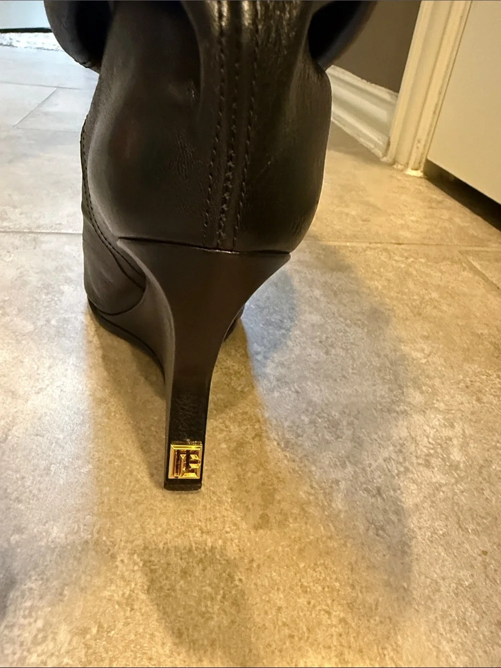 Balmain Black Slouchy Pointed-Toe Over-the-Knee Boots